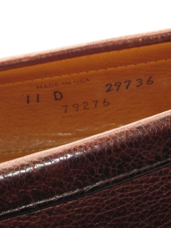 Vintage FootJoy Brown Leather Woven Penny Loafers Size 10 D Made in USA 79726 main image 13